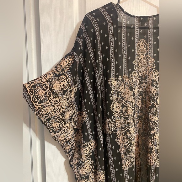 Umgee Oversized Boho Lightweight Coastal Side Slits Kimono Cardigan Size S/M - Picture 8 of 14